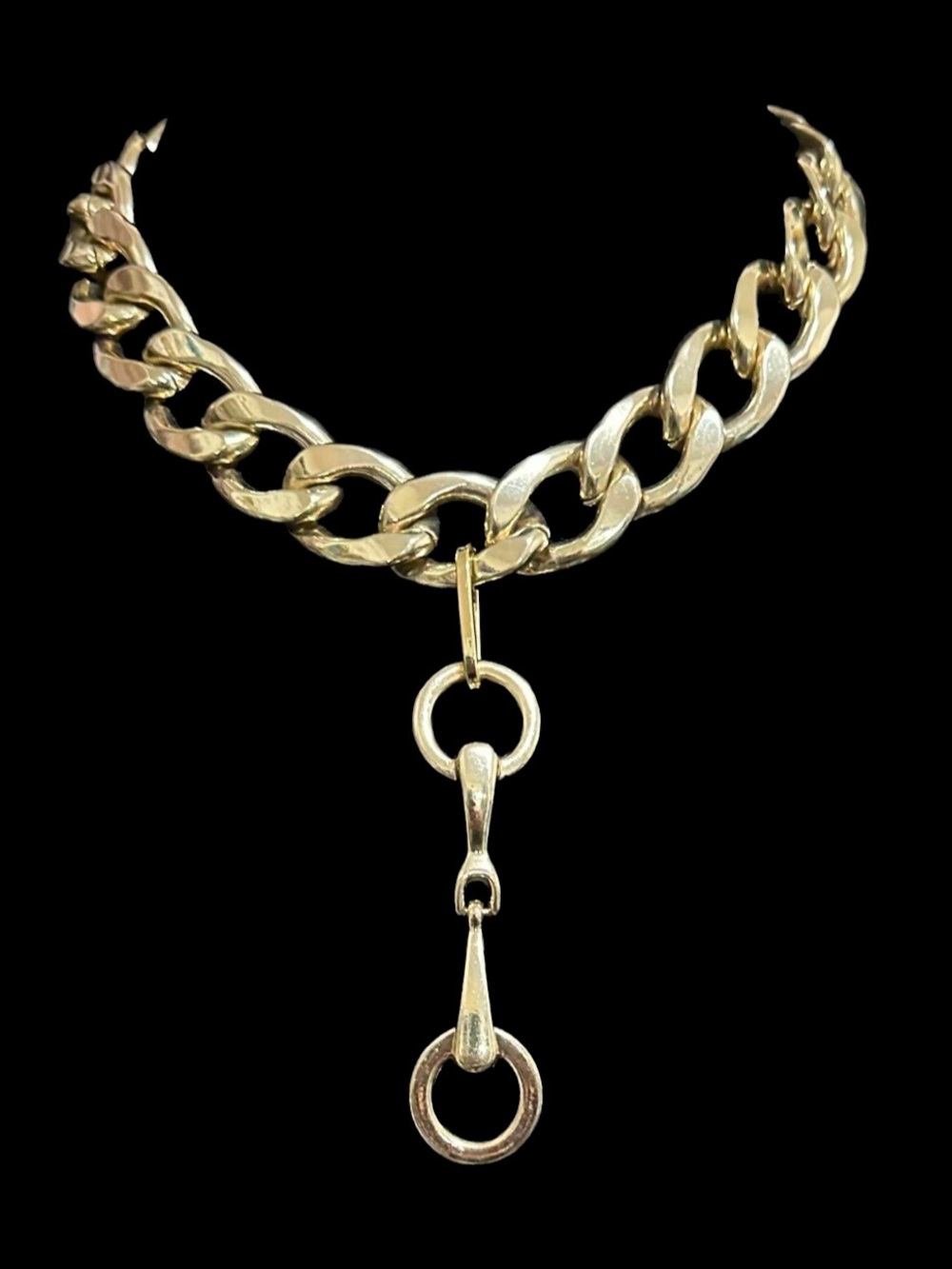 Gold-Tone Chunky Chain Drop Necklace
